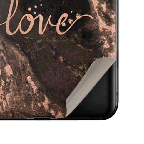 Love Rose Gold Black Galaxy Z Flip Skin