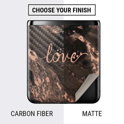 Love Rose Gold Black Galaxy Z Flip Skin