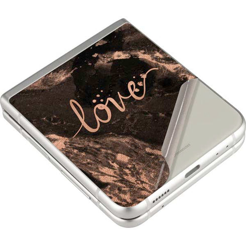 Love Rose Gold Black Galaxy Z Flip3 5G Skin