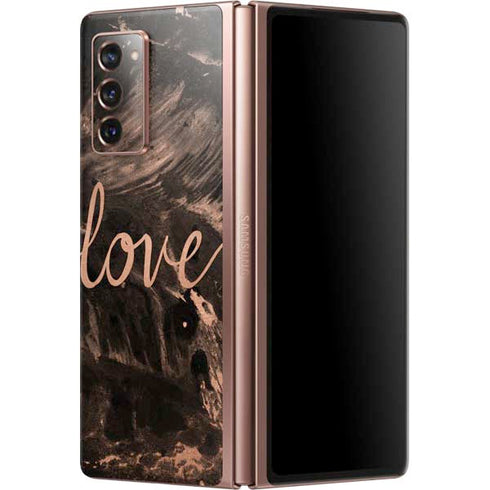 Love Rose Gold Black Galaxy Z Fold2 5G Skin
