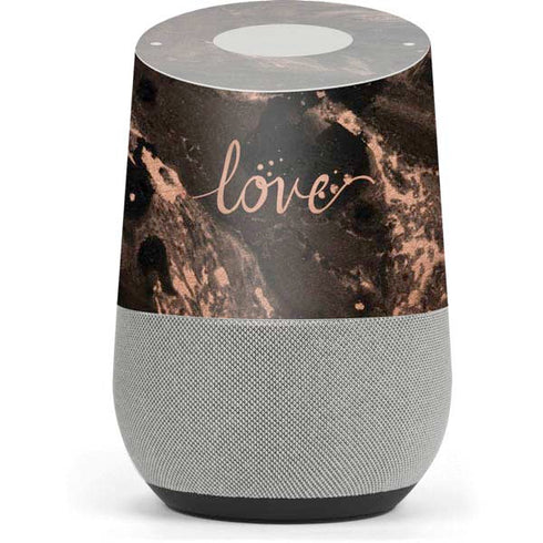 Love Rose Gold Black Google Home Skin