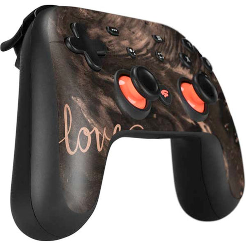 Love Rose Gold Black Google Stadia Controller Skin
