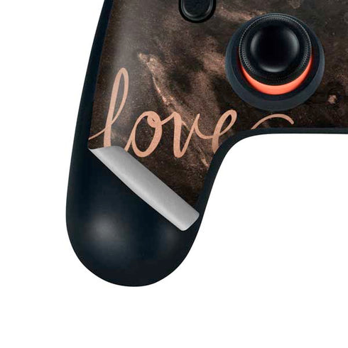 Love Rose Gold Black Google Stadia Controller Skin