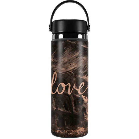 Love Rose Gold Black Hydro Flask 20oz Wide Mouth Skin