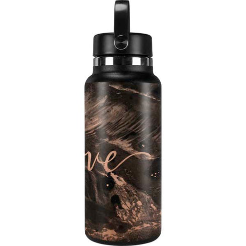 Love Rose Gold Black Hydro Flask 32oz Wide Mouth Skin