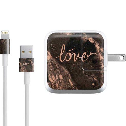 Love Rose Gold Black iPad Charger (10W USB) Skin