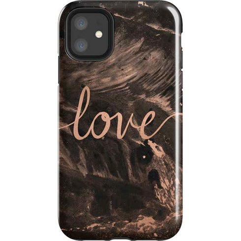 Love Rose Gold Black iPhone 11 Impact Case