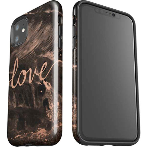 Love Rose Gold Black iPhone 11 Impact Case