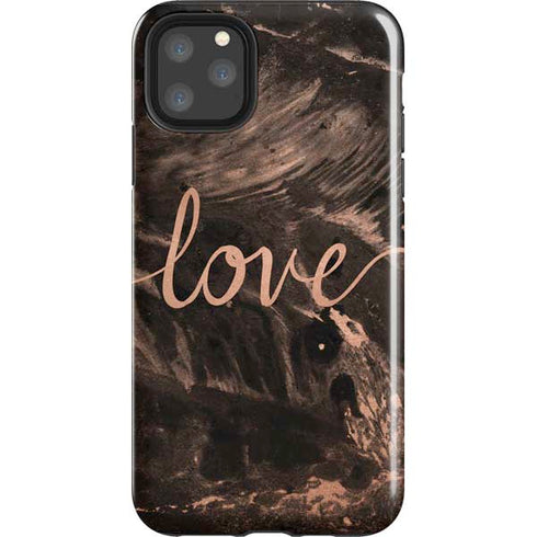 Love Rose Gold Black iPhone 11 Pro Max Impact Case