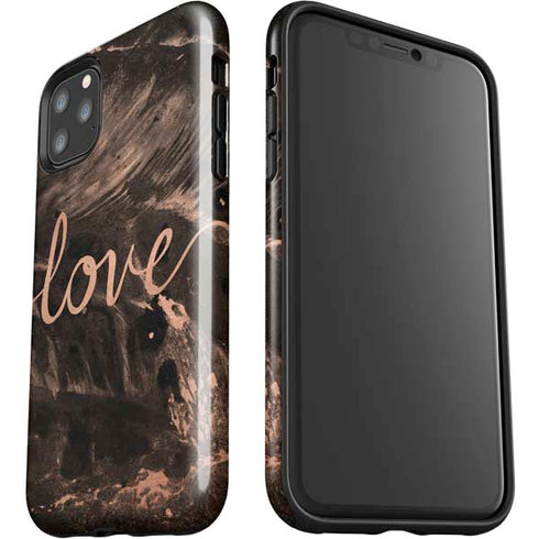 Love Rose Gold Black iPhone 11 Pro Max Impact Case