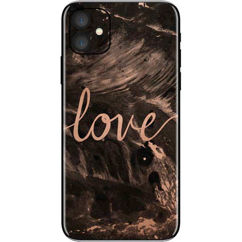 Love Rose Gold Black iPhone 11 Skin