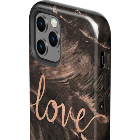 Love Rose Gold Black iPhone 12 Pro Impact Case
