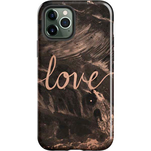 Love Rose Gold Black iPhone 12 Pro Max Impact Case