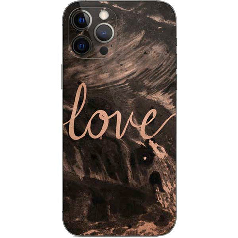 Love Rose Gold Black iPhone 12 Pro Skin