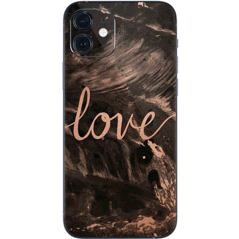 Love Rose Gold Black iPhone 12 Skin