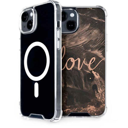 Love Rose Gold Black iPhone 13 MagSafe Case
