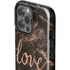 Love Rose Gold Black iPhone 13 Pro Max Impact Case
