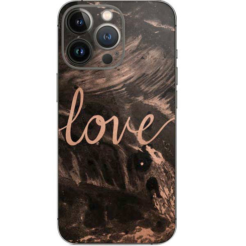Love Rose Gold Black iPhone 13 Pro Skin
