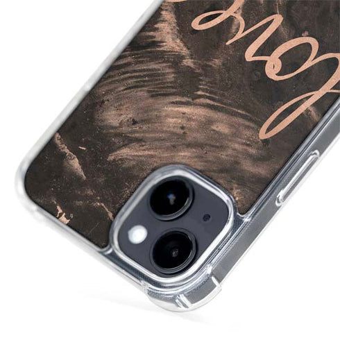 Love Rose Gold Black iPhone 15 MagSafe Case