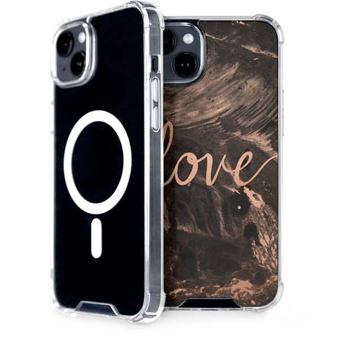 Love Rose Gold Black iPhone 14 Plus MagSafe Case