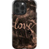 Love Rose Gold Black iPhone 14 Pro Impact Case
