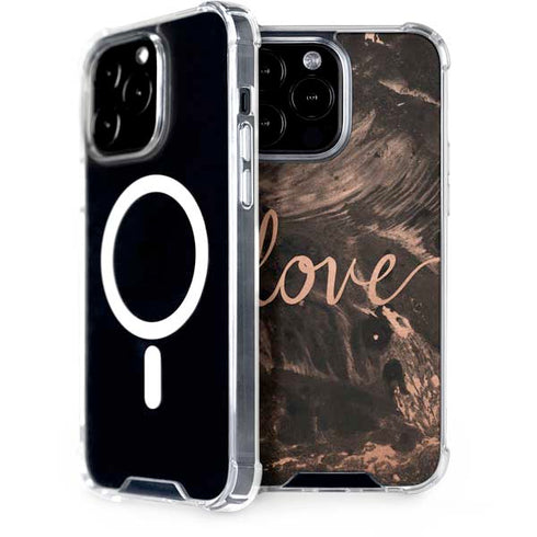 Love Rose Gold Black iPhone 14 Pro Max MagSafe Case