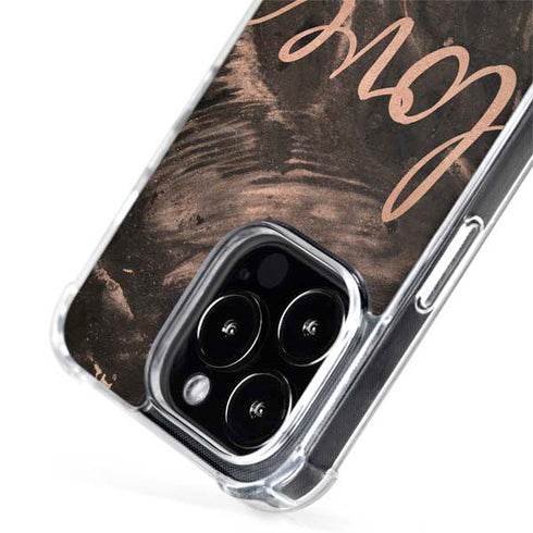 Love Rose Gold Black iPhone 15 Pro Max MagSafe Case