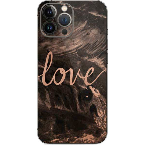 Love Rose Gold Black iPhone 14 Pro Max Skin