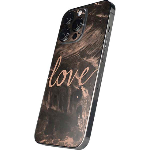 Love Rose Gold Black iPhone 14 Pro Skin