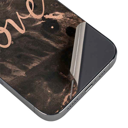 Love Rose Gold Black iPhone 15 Pro Skin