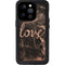 Love Rose Gold Black iPhone 14 Pro Waterproof Case
