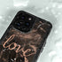 Love Rose Gold Black iPhone 14 Pro Waterproof Case