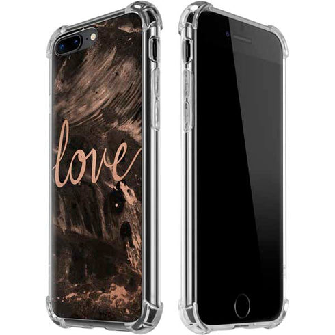 Love Rose Gold Black iPhone 7/8 Plus Clear Case