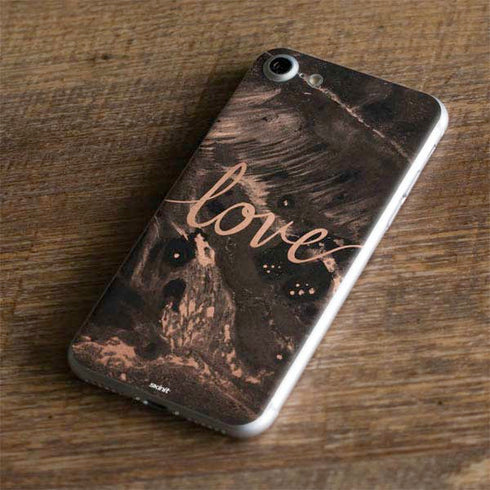 Love Rose Gold Black iPhone 7 Skin