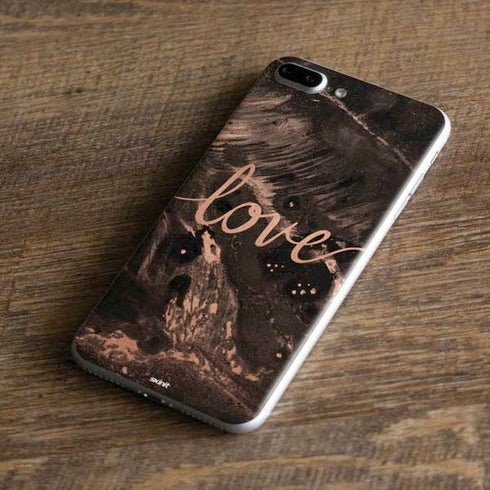 Love Rose Gold Black iPhone 8 Plus Skin