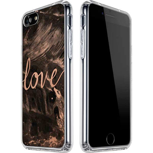 Love Rose Gold Black iPhone SE (2nd & 3rd Gen) Clear Case