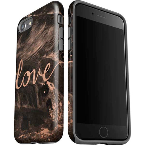 Love Rose Gold Black iPhone SE (2nd & 3rd Gen) Pro Case