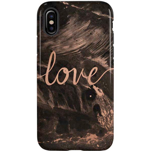 Love Rose Gold Black iPhone X Pro Case