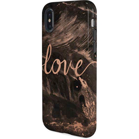Love Rose Gold Black iPhone X Pro Case