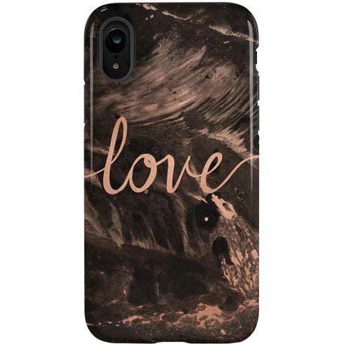 Love Rose Gold Black iPhone XR Pro Case