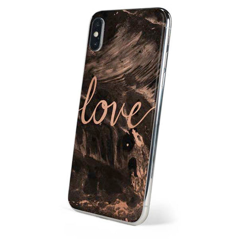 Love Rose Gold Black iPhone XS Skin