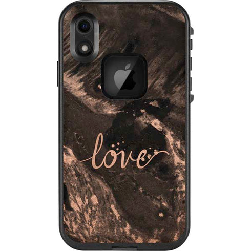 Love Rose Gold Black LifeProof Fre iPhone Skin