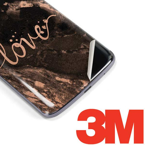 Love Rose Gold Black Moto E5 Plus Skin