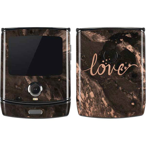 Love Rose Gold Black Motorola RAZR Skin