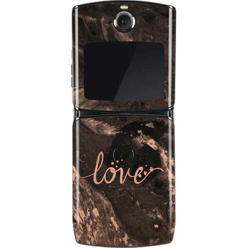 Love Rose Gold Black Motorola RAZR Skin