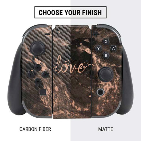 Love Rose Gold Black Nintendo Switch Bundle Skin