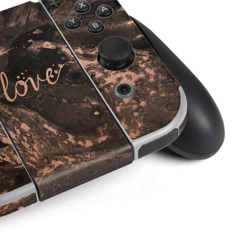 Love Rose Gold Black Nintendo Switch OLED (2021) Skin