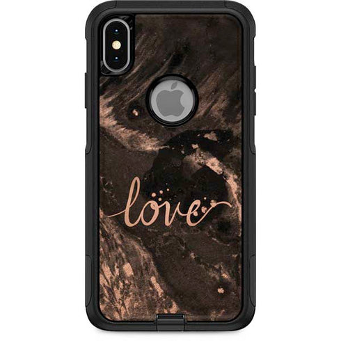 Love Rose Gold Black Otterbox Commuter iPhone Skin