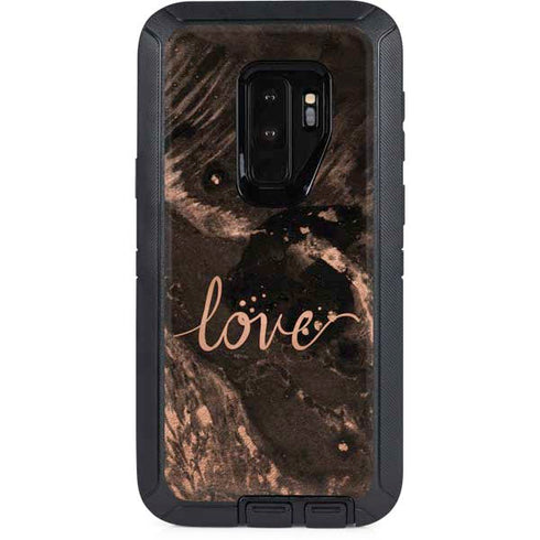 Love Rose Gold Black Otterbox Defender Galaxy Skin