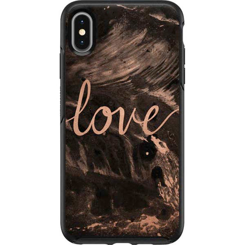 Love Rose Gold Black Otterbox Symmetry iPhone Skin